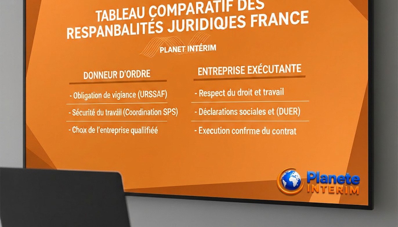Tableau comparatif des responsabilités juridiques en France.