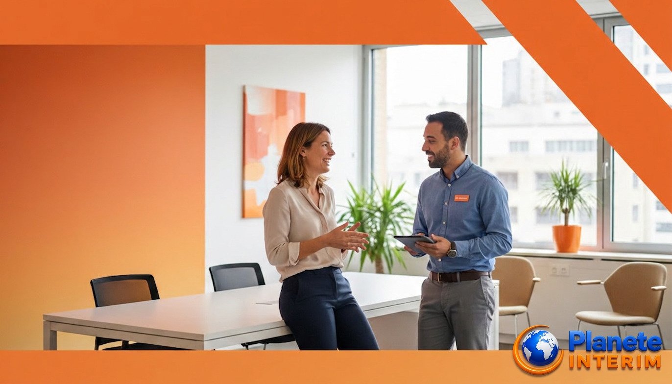 Responsable RH consultant Planète Intérim dans un bureau.